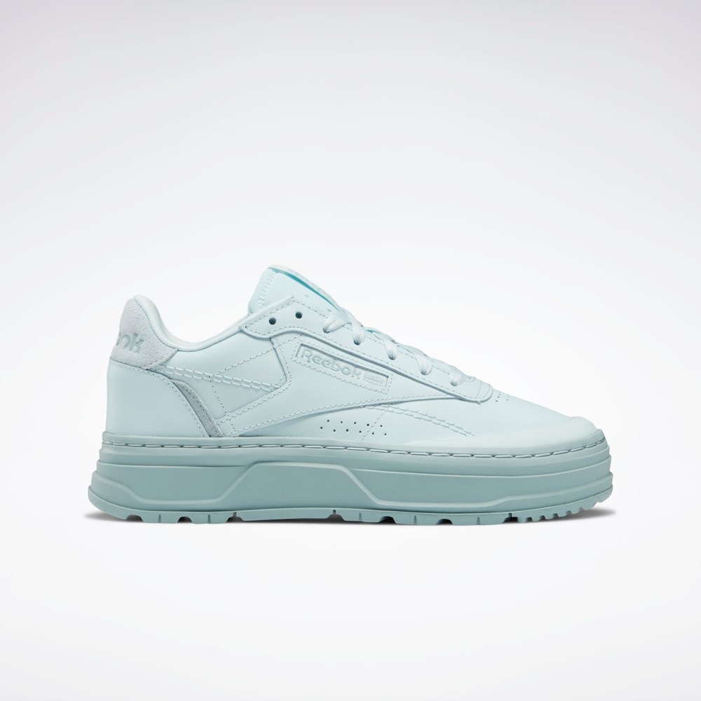 Whisper Blue / Whisper Blue / Seaside Grey Reebok Club C Double GEO Shoes | GY1377