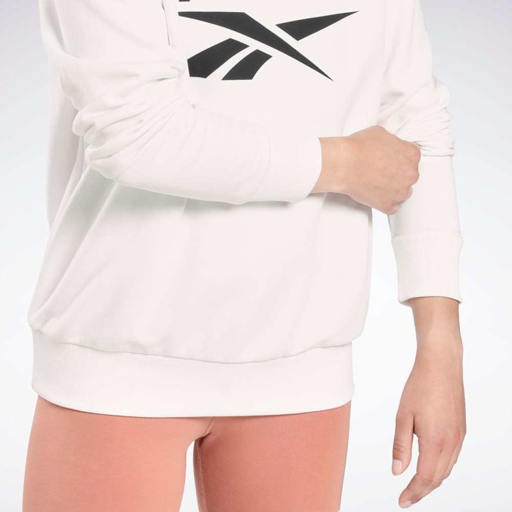 White / Black Reebok Reebok Identity Logo French Terry Crew Sweatshirt | HB2302