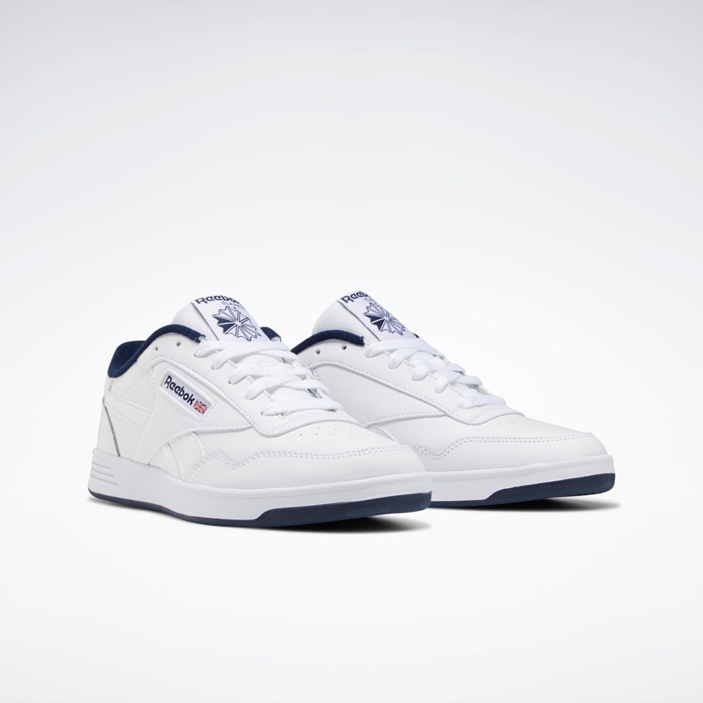 White / Collegiate Navy / White Reebok Reebok Club MEMT Shoes | FW8206