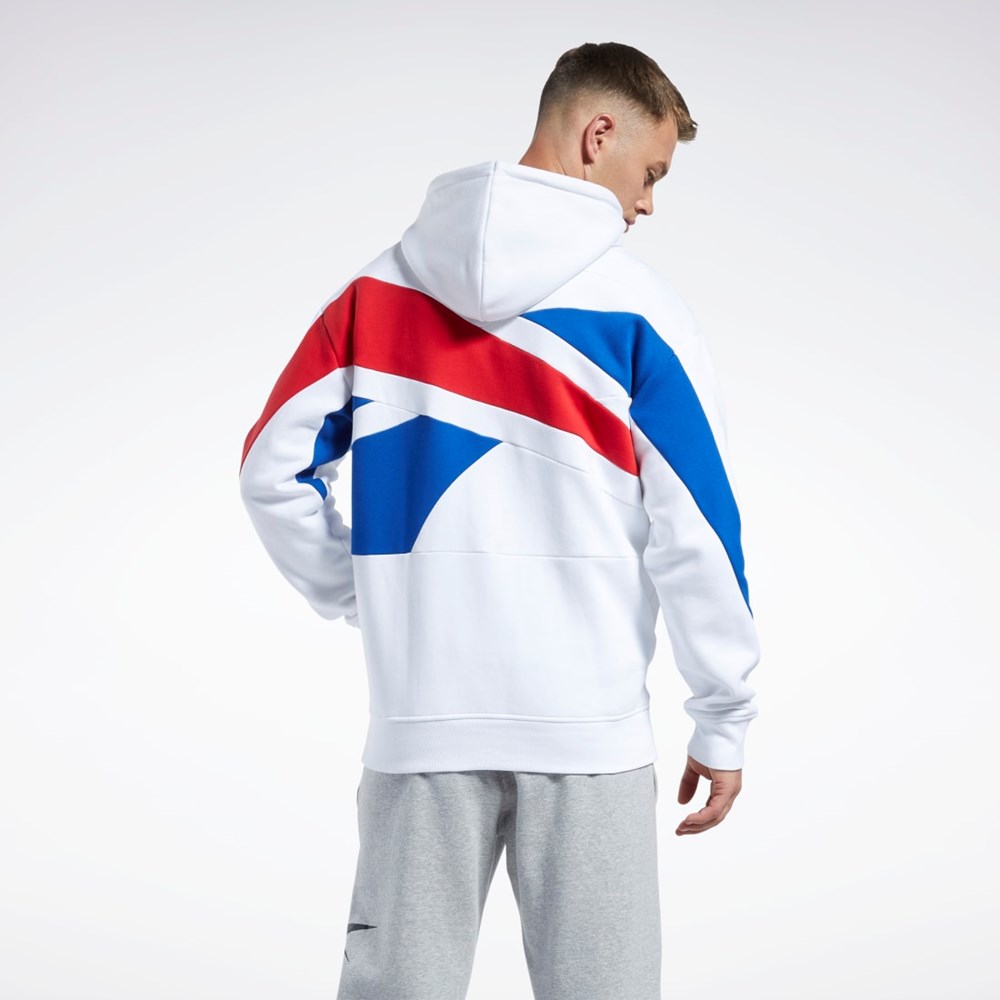 White Reebok Basketball Reebok DNA Back Vector Hoodie | HR8455