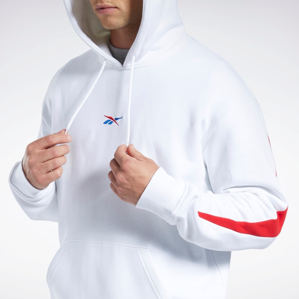 White Reebok Basketball Reebok DNA Back Vector Hoodie | HR8455