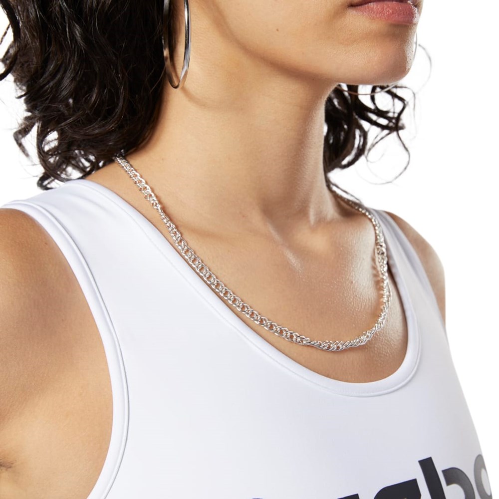 White Reebok Classics Vector Light-Impact Bra | EB5077