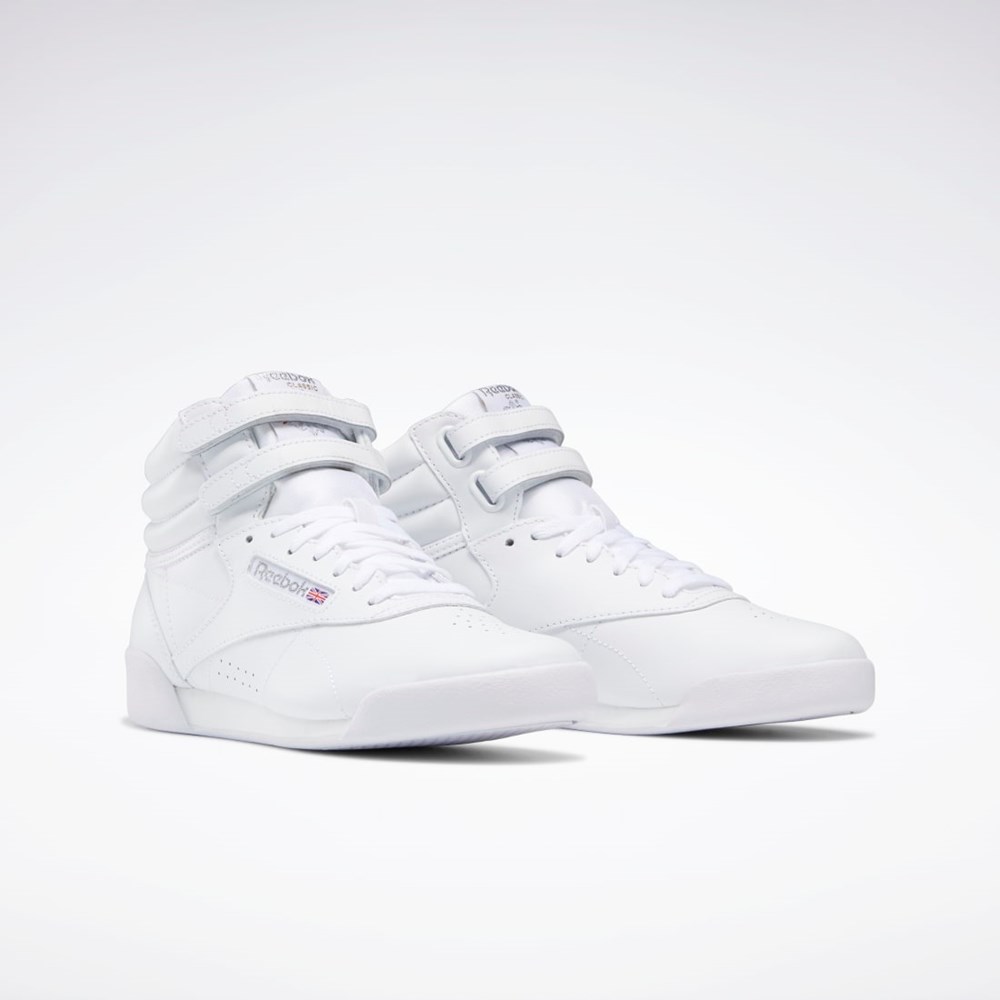 White Reebok Freestyle Hi Shoes - Grade School | CN5750