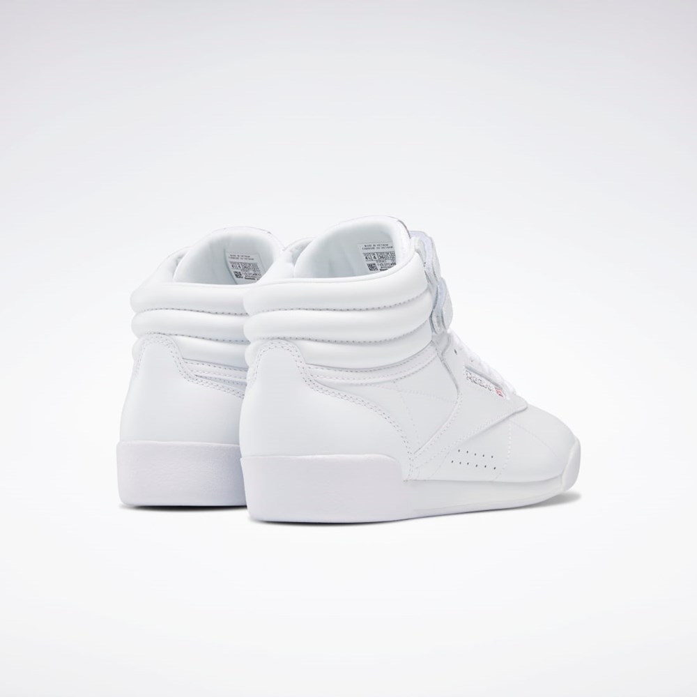 White Reebok Freestyle Hi Shoes - Grade School | CN5750