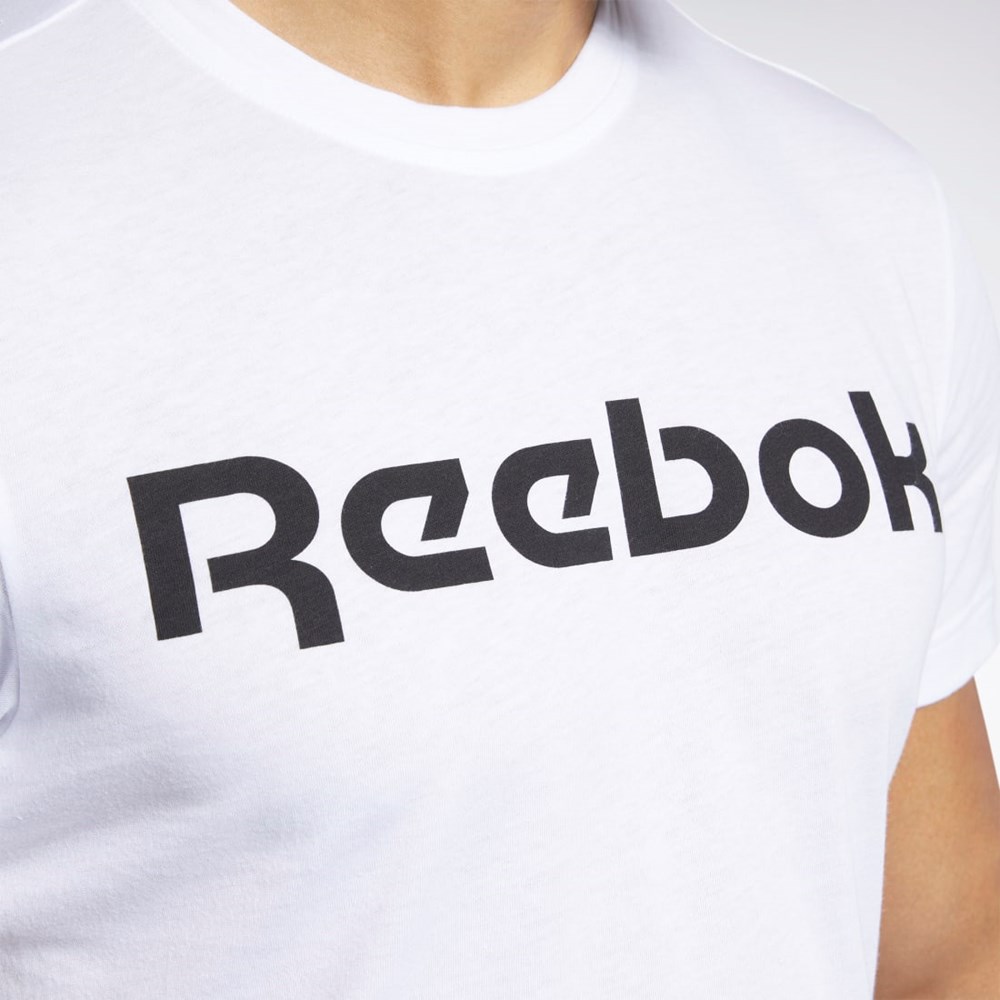 White Reebok Graphic Series Linear Logo Tee | FP9163