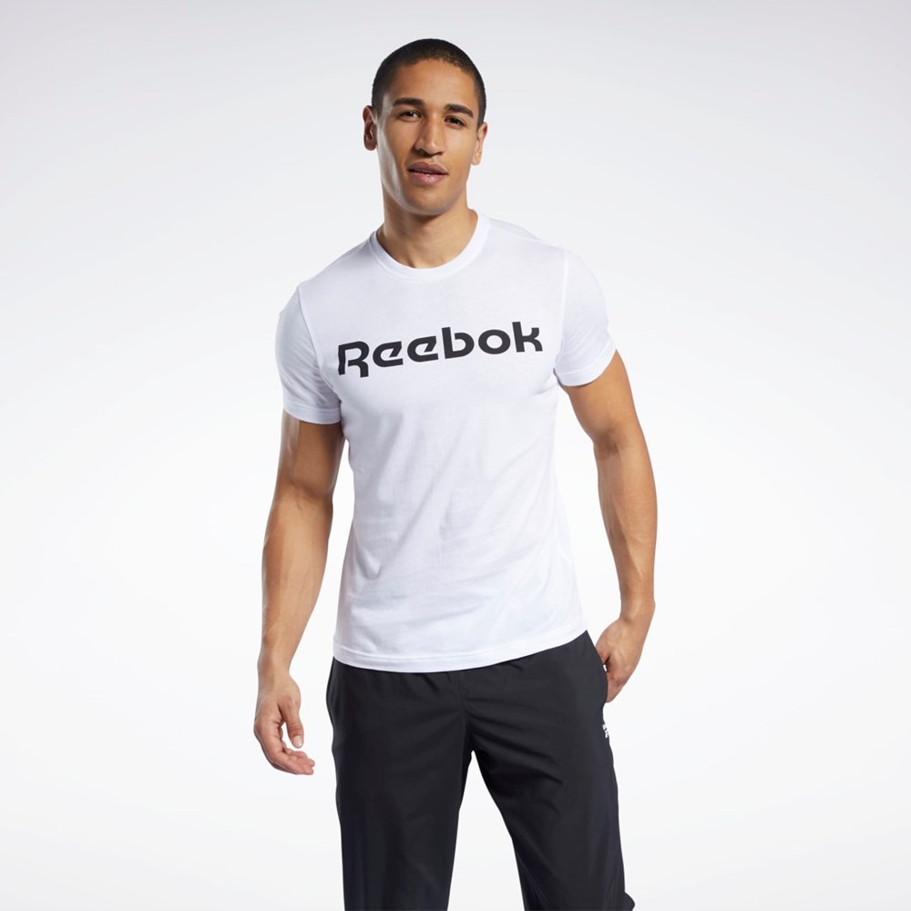 White Reebok Graphic Series Linear Logo Tee | FP9163