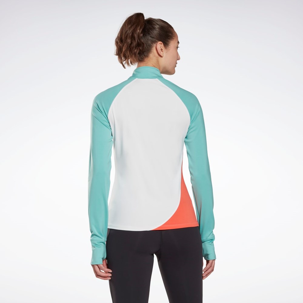 White Reebok Running Quarter-Zip Sweatshirt | HM5121