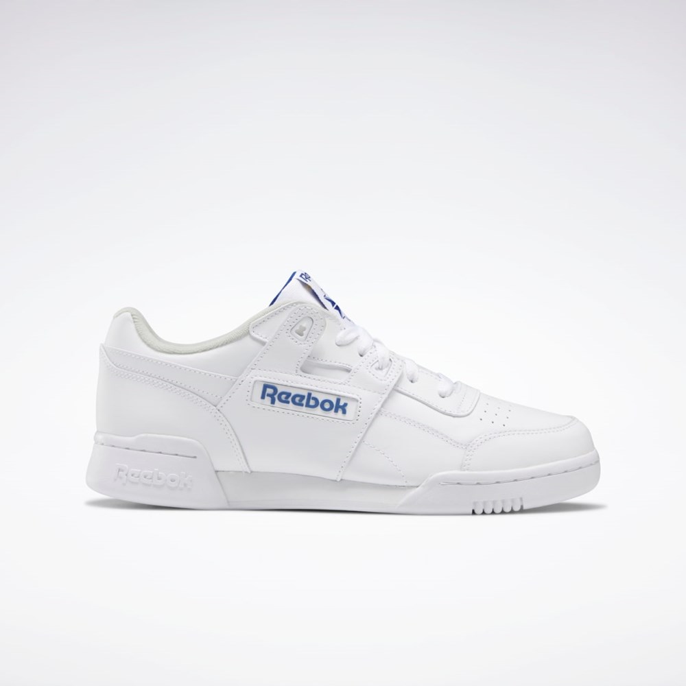 White / Royal Reebok Workout Plus Shoes | 2759