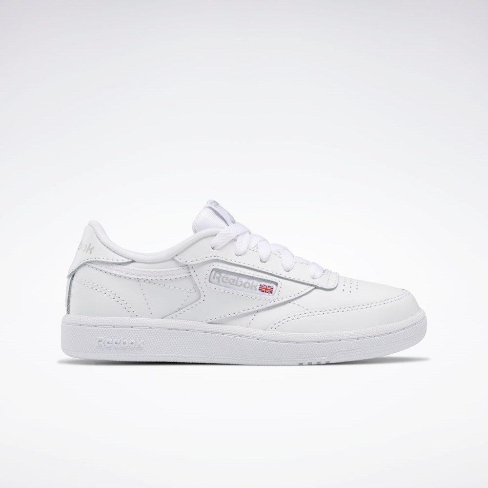 White / Sheer Grey Reebok Club C Shoes - Preschool | BS6169