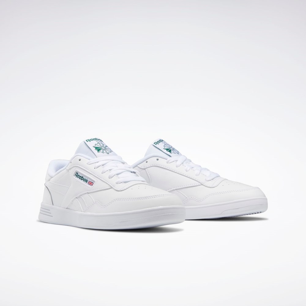 White / White / Clover Green Reebok Reebok Club MEMT Wide Shoes | FW8215