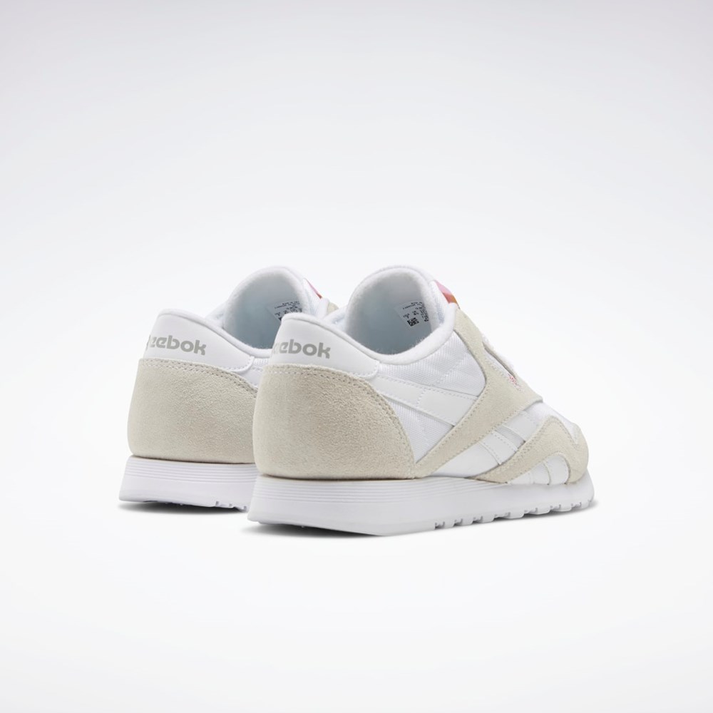 White / White / Light Grey Reebok Classic Nylon Shoes | FV4507