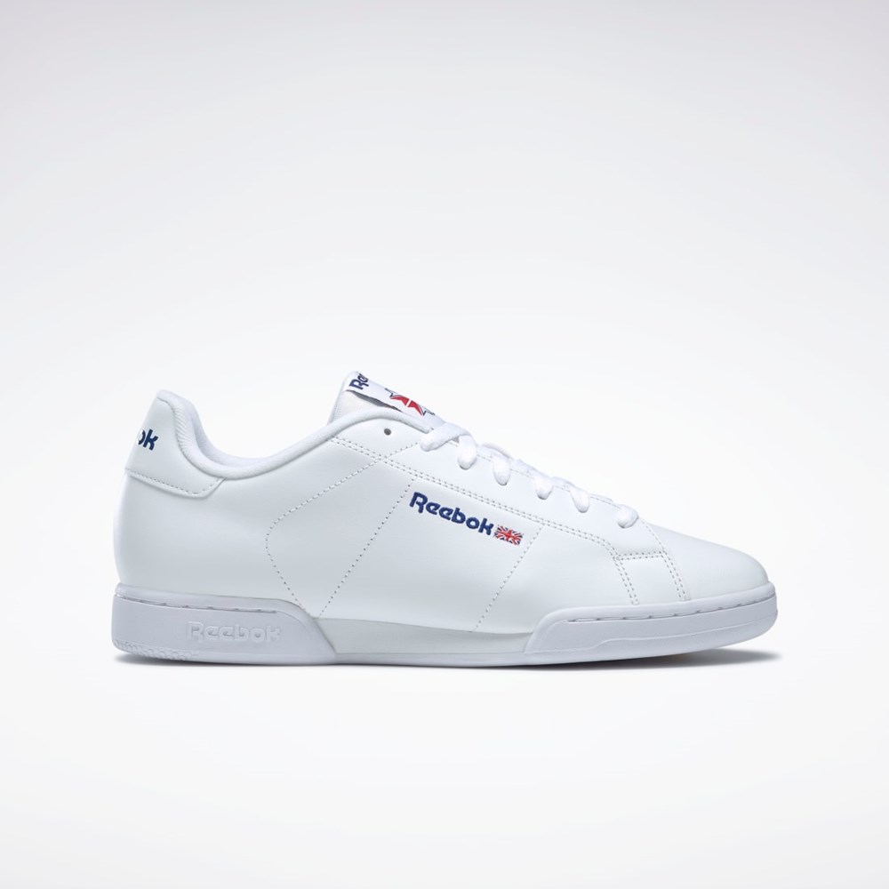 White / White Reebok NPC II Shoes | 1354