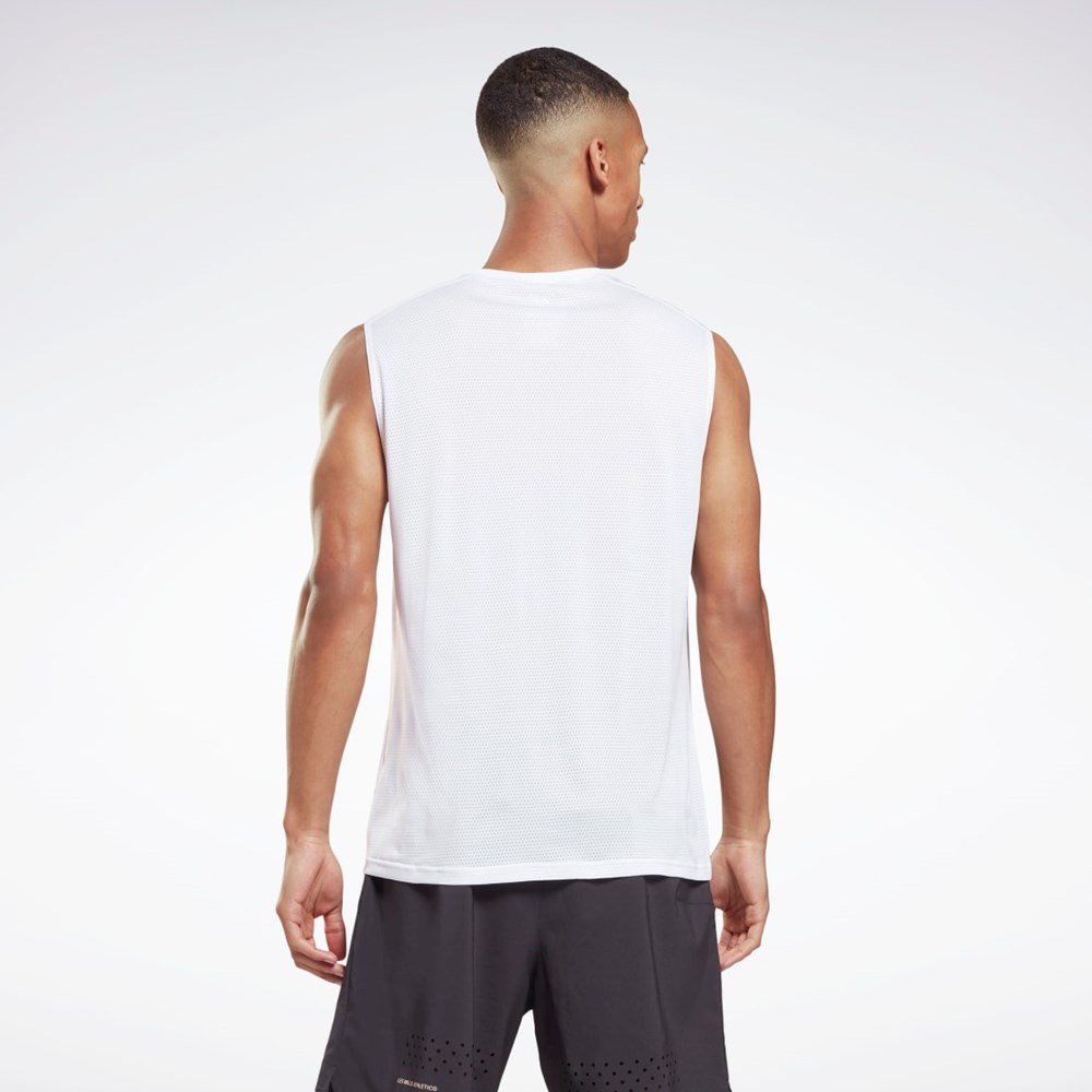 White / White Reebok Workout Ready Sleeveless Tech T-Shirt | H34785