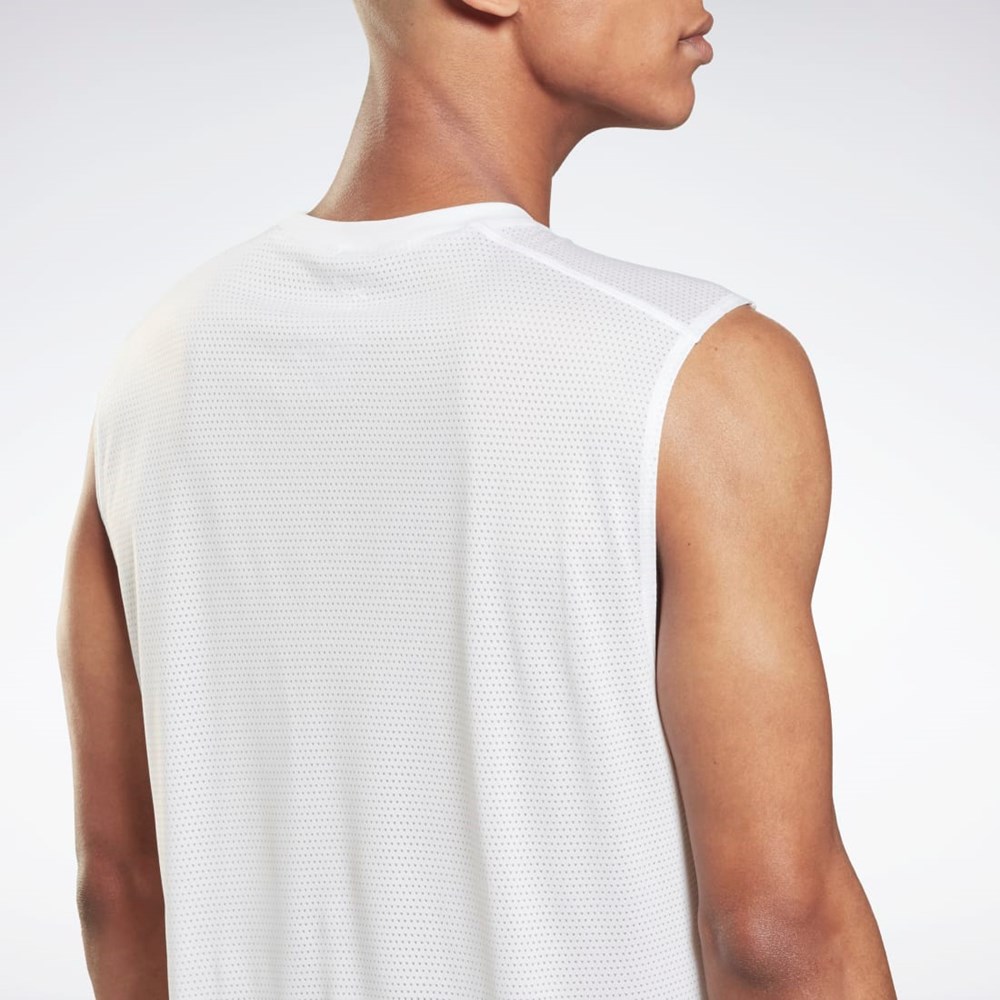 White / White Reebok Workout Ready Sleeveless Tech T-Shirt | H34785