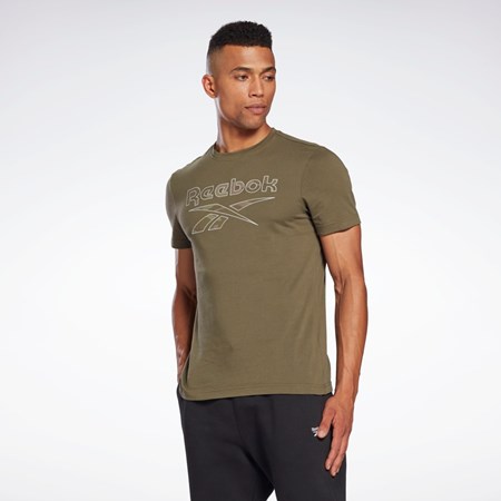 Army Green Reebok Reebok Identity Big Logo T-Shirt | HE8177