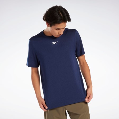 Batik Blue Reebok Workout Ready Mélange T-Shirt | HG0676