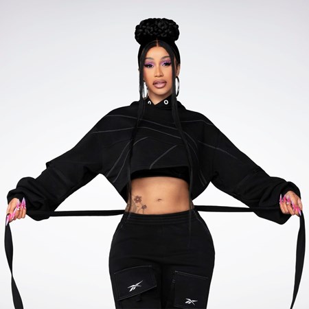 Black / Black Reebok Cardi B Knit Hoodie | HS4307