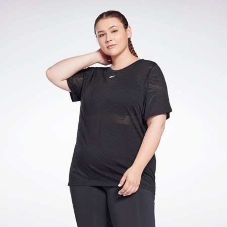 Black Reebok Burnout T-Shirt (Plus Size) | HB2047