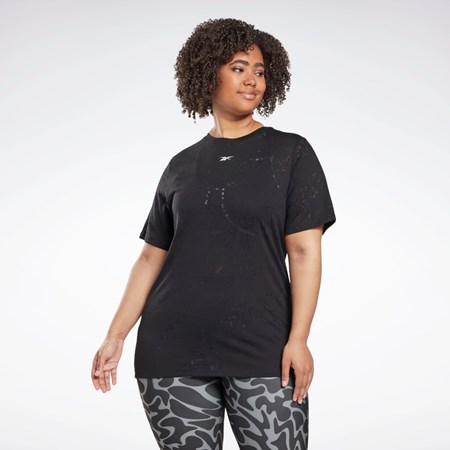 Black Reebok Burnout T-Shirt (Plus Size) | HL4345