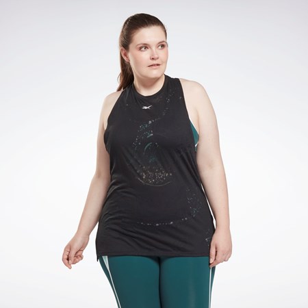 Black Reebok Burnout Tank Top (Plus Size) | HL4350