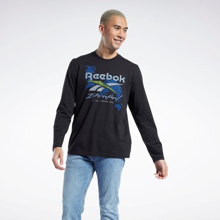 Black Reebok Graphic Series Pre-Season Long Sleeve T-Shirt | HH7391