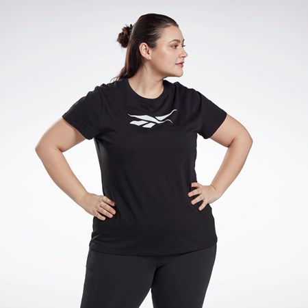 Black Reebok Graphic Vector T-Shirt (Plus Size) | GN6877