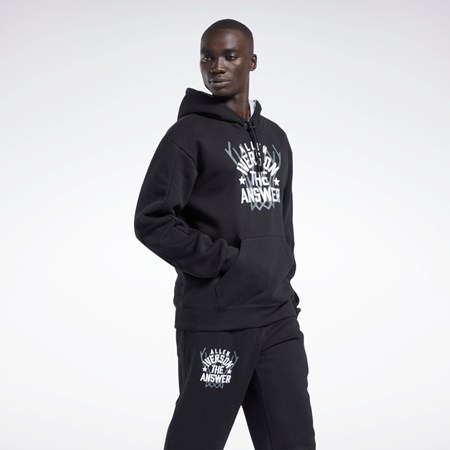 Black Reebok Iverson Basketball Fleece Hoodie | HB1190