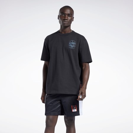 Black Reebok Iverson Basketball I3 Blueprint Short Sleeve T-Shirt | HG4343