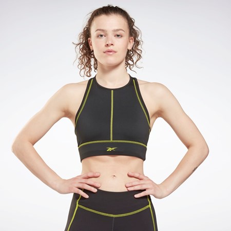 Black Reebok Les Mills® High-Neck Sports Bra | H08974