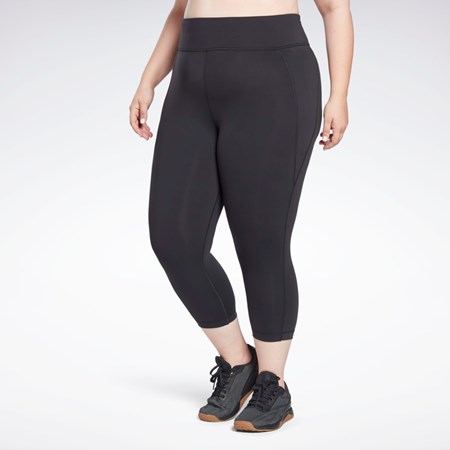 Black Reebok Lux 3/4 Leggings (Plus Size) | HB6419