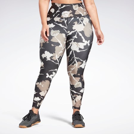 Black Reebok MYT Printed Leggings (Plus Size) | HE4203