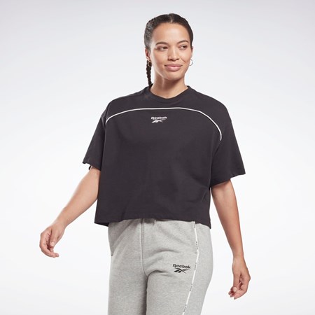 Black Reebok Piping T-Shirt | HB4034