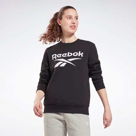 Black Reebok Reebok Identity Logo Fleece Crew Sweatshirt | GS9378