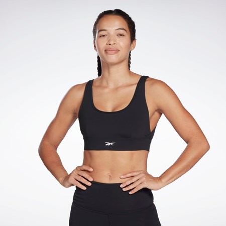 Black Reebok Studio Reebok Stripped Minimalist Bra | H51853