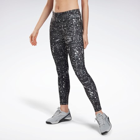 Black Reebok Workout Ready Printed Leggings | GS1949