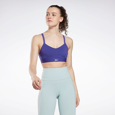 Bold Purple Reebok Reebok Lux Strappy Sports Bra | HN7674