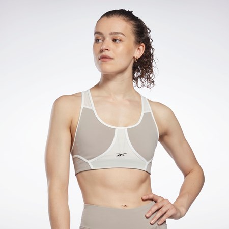 Boulder Grey Reebok Lux Racer Padded Colorblocked Bra | H51698