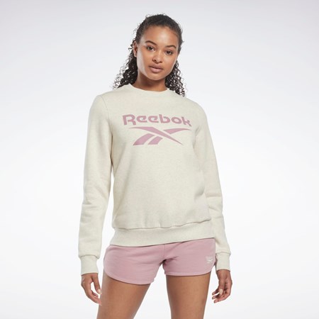 Classic White Mel Reebok Reebok Identity Logo Fleece Crew Sweatshirt | HK6816