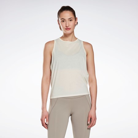 Classic White Reebok Yoga Long Tank Top | HN4354