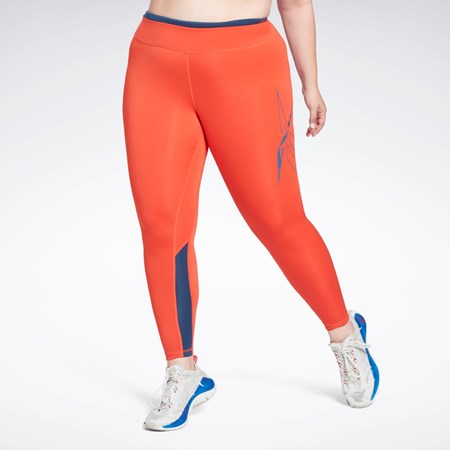 Dynamic Red Reebok Workout Ready Vector Leggings (Plus Size) | H62542