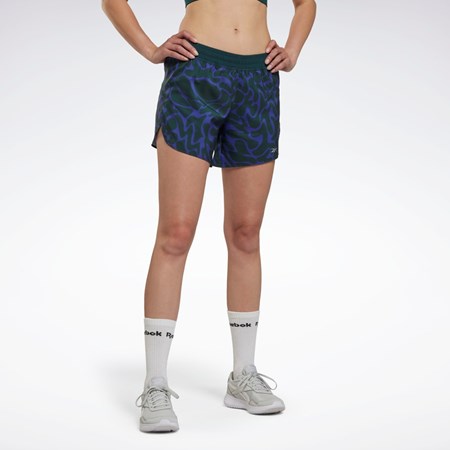 Forest Green Reebok Running Printed Shorts | HK4762