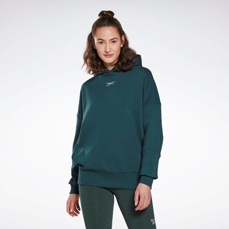 Forest Green Reebok Studio Recycled Oversize Hoodie | HM5091