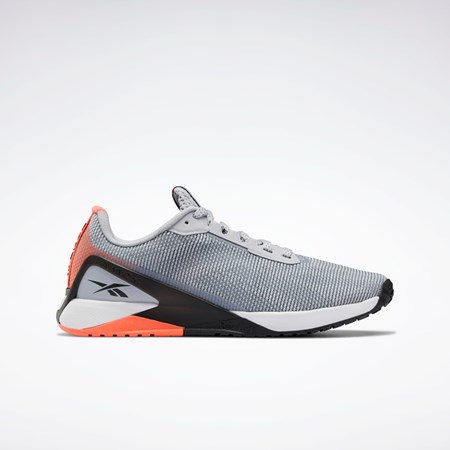 GREY / Core Black / Orange Flare Reebok Nano X1 Grit Training Shoes | S42564