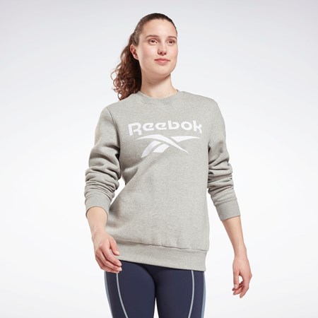 Medium Grey Heather Reebok Reebok Identity Logo Fleece Crew Sweatshirt | GS9377