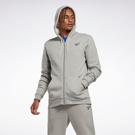 Medium Grey Heather Reebok Reebok Identity Fleece Zip-Up Hoodie | HS7116