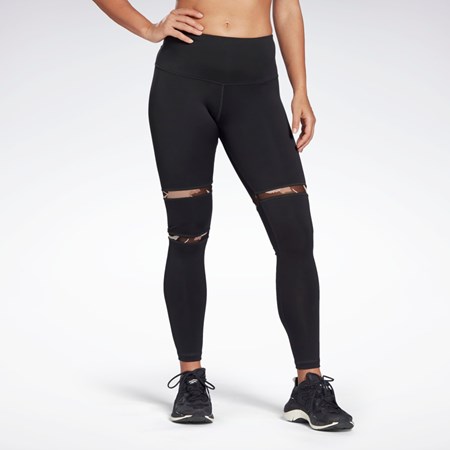 Night Black Reebok MYT Detail Leggings | H65562