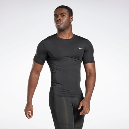 Night Black Reebok Workout Ready Compression T-Shirt | HG6378