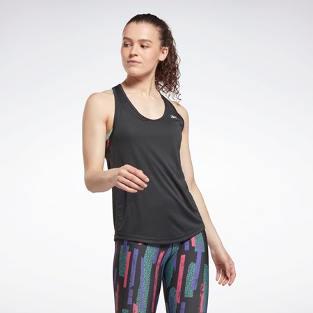 Night Black Reebok Workout Ready Mesh Back Tank Top | HG3837