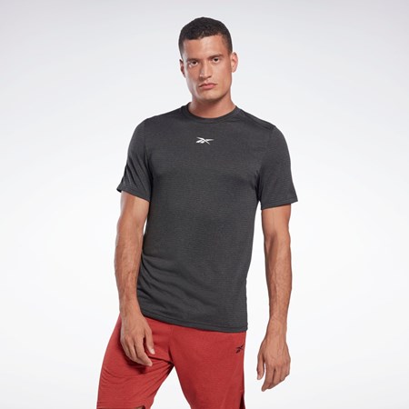 Night Black Reebok Workout Ready Mélange T-Shirt | H46641