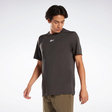 Night Black Reebok Workout Ready Mélange T-Shirt | HI0947